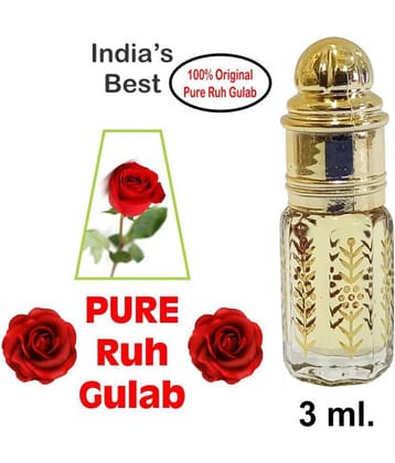 INDRA SUGANDH BHANDAR - Natural Series Pure Ruh Gulab Oil Attar For Men & Women 3ml Pack Of 1