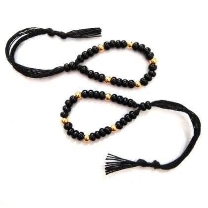 Indian Nazaria 22k Real Gold Black Beads bracelet new born baby toddler kids