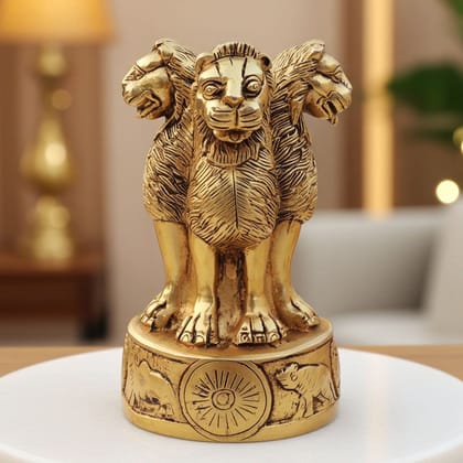 Handcrafted Brass Ashoka Stambh Statue - Table Decor Symbol of Pride, Height : 6.5 Inch (BSMAS1657 D)
