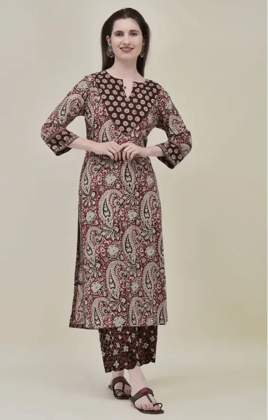 Bagru Brown Printed Straight Suit Bagru Brown Printed Straight Suit