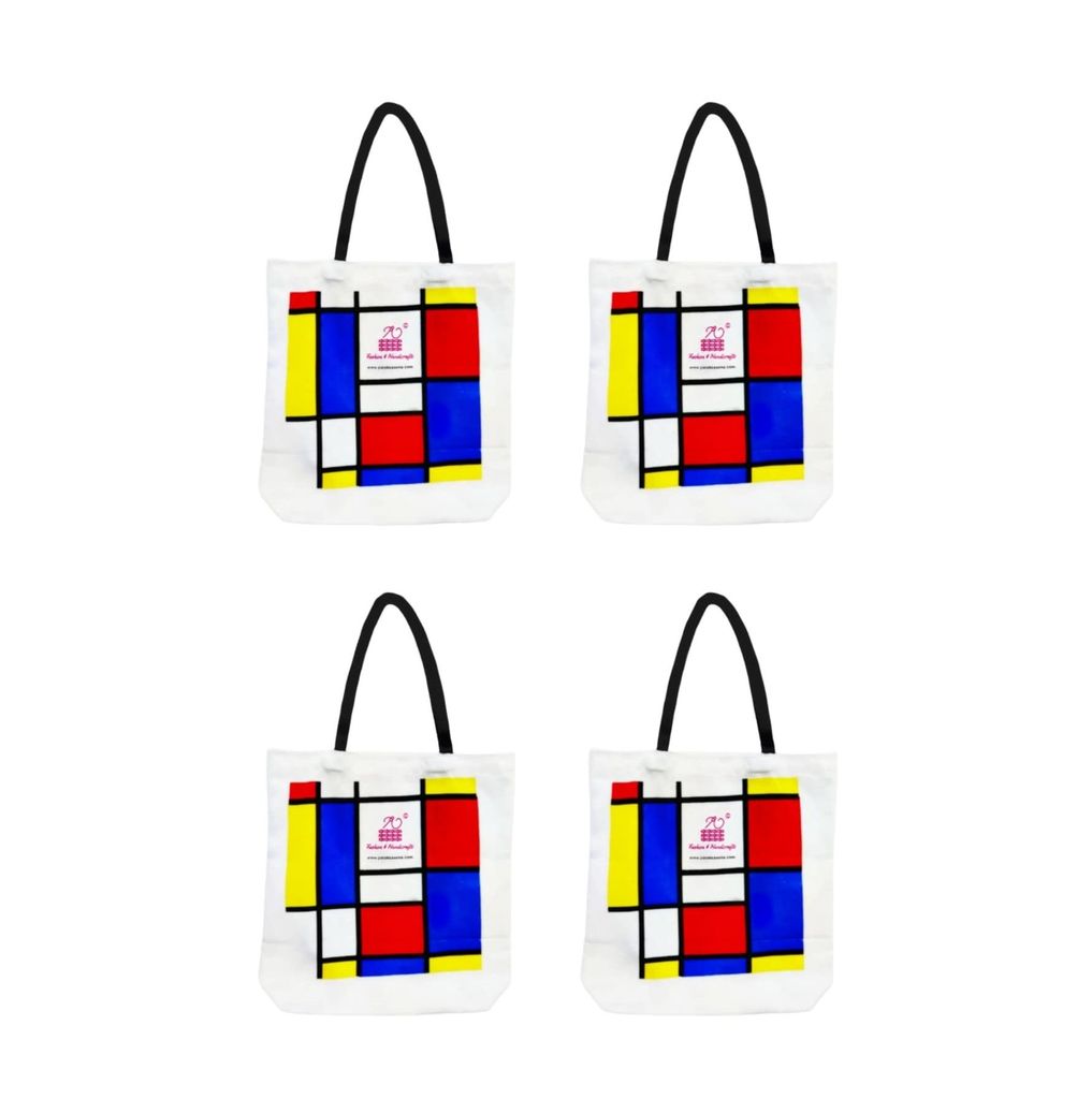 Palak Saxena Multicolor Canvas Tote Bag For Women - 4 Pc, women tote bag, canvas tote bag, printed tote bag, printed canvas tote bag, stylish bags for women - Handbags | Buy online on ZillyBuy