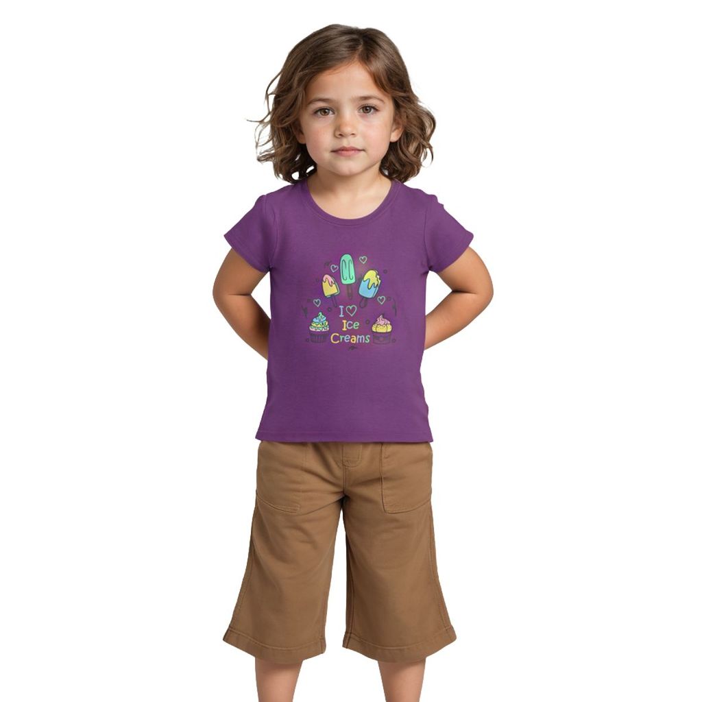 Luxurious Kids Girls T shirt Cotton Sparkling Grape Violet Love Ice Creams 2025 at ShopCircuit |