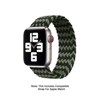 Dubai - Apple Watch Strap Nylon Loop - Green Black-Green Black / 38/40/41mm