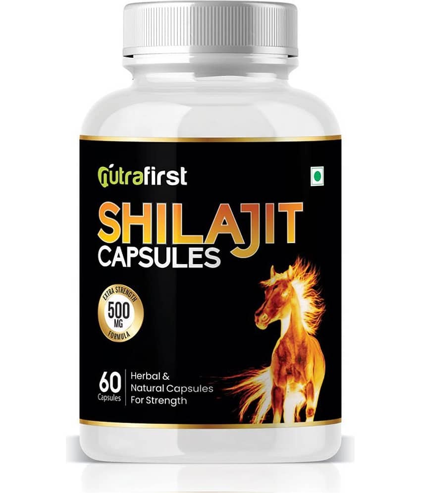 NutraFirst Shilajit Capsule, to boost Testosterone Levels, Vigour and Stamina for Men, Vegeterian Capsule, 1B (1 x 60 Capsules)
