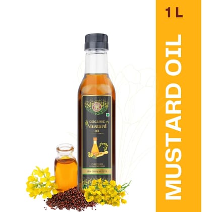 Organic Nation Mustard Oil | Kachi Ghani Cold Pressed Virgin Mustard Oil | 100% Natural, Pure & Wood Pressed for Cooking, Skin Care, Joint Pain Remedy, and a Healthy Heart combo Pack of 2 1ltr each