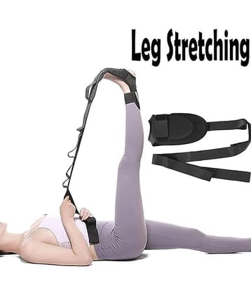 Ankle Stretcher, Foot Stretcher Calf Yoga Ligament Stretching Strap Ankle Leg Support for Plantar Dancers Fasciitis Drop Pain Relief Yoga Belt Equipment Band Stretch Black, Pack of 1