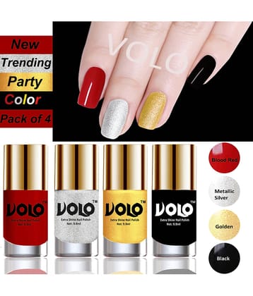 VOLO Grand Shine lasting High Definition Nail Polish Multi Glossy Pack of 4 39 mL