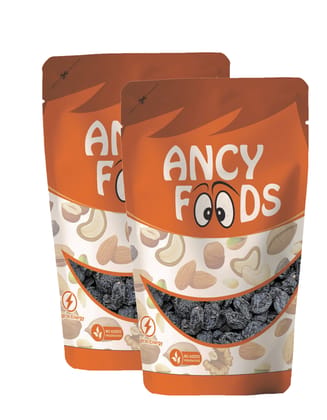 Ancy Kali Kishmish 500 Grams (250gm X 2) - Black Raisins | Kali Darakh / Drakash | Boost Immunity & Vitality | Black Kismish with Sweet Fruity Taste and Soft Chewy Texture | Rich in Potassium