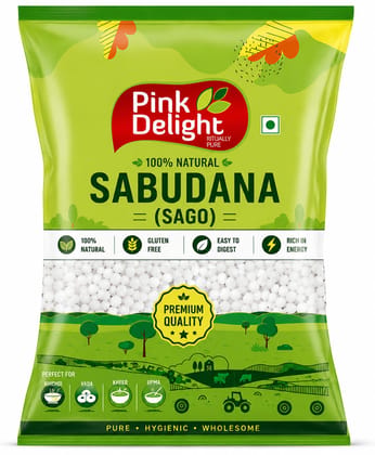 Pink Delight Sabudana (Sago) 400 gm | Premium Sabudana Pearls for Khichdi, Vada & Kheer | 100% Natural Gluten Free Sago | Easy to Digest & Rich in Energy | Fast Friendly Food