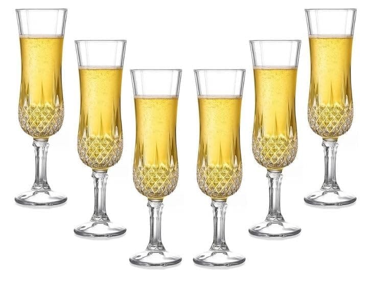 Premium Stylish Crystal Long Wine Glass Vintage Diamond Cut Design Glass for Juice,Beer, Whiskey, Cocktails,Mixed Drinks (Crysta Wine Glass)(155 Ml)