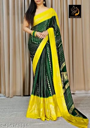 moss silk Blouse running Foil printed saree With soft material