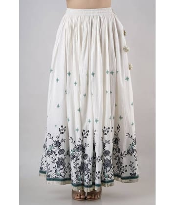 JFT JAIPUR FABTEX - White Cotton Women's Ball Gown Skirt ( Pack of 1 )