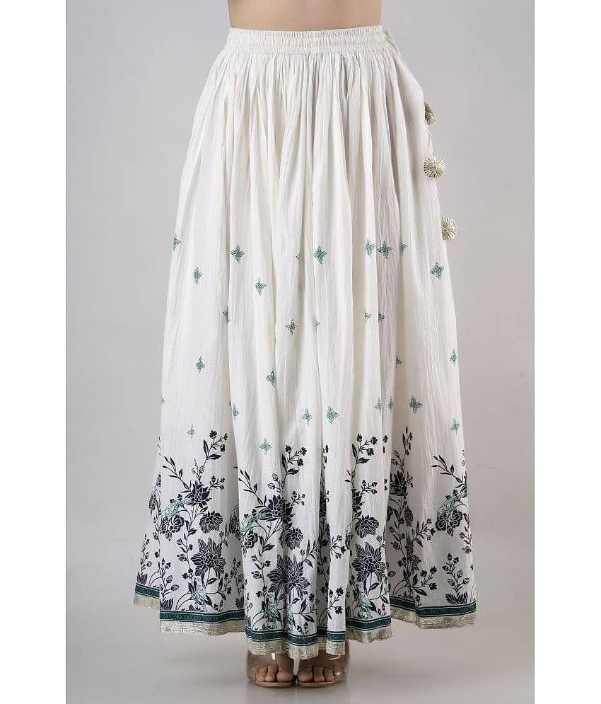 JFT JAIPUR FABTEX - White Cotton Women's Ball Gown Skirt ( Pack of 1 )