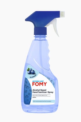 Intercorp Fomy 75% Isopropyl Alcohol-based Hand Rub Sanitizer and Disinfectant Spray - 500 ml (Blueberry)
