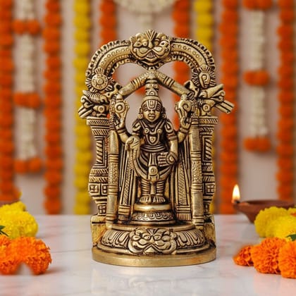 Handcrafted Brass Tirupati Balaji Murti, Height : 5.6 Inch (BSMAS1449 C)
