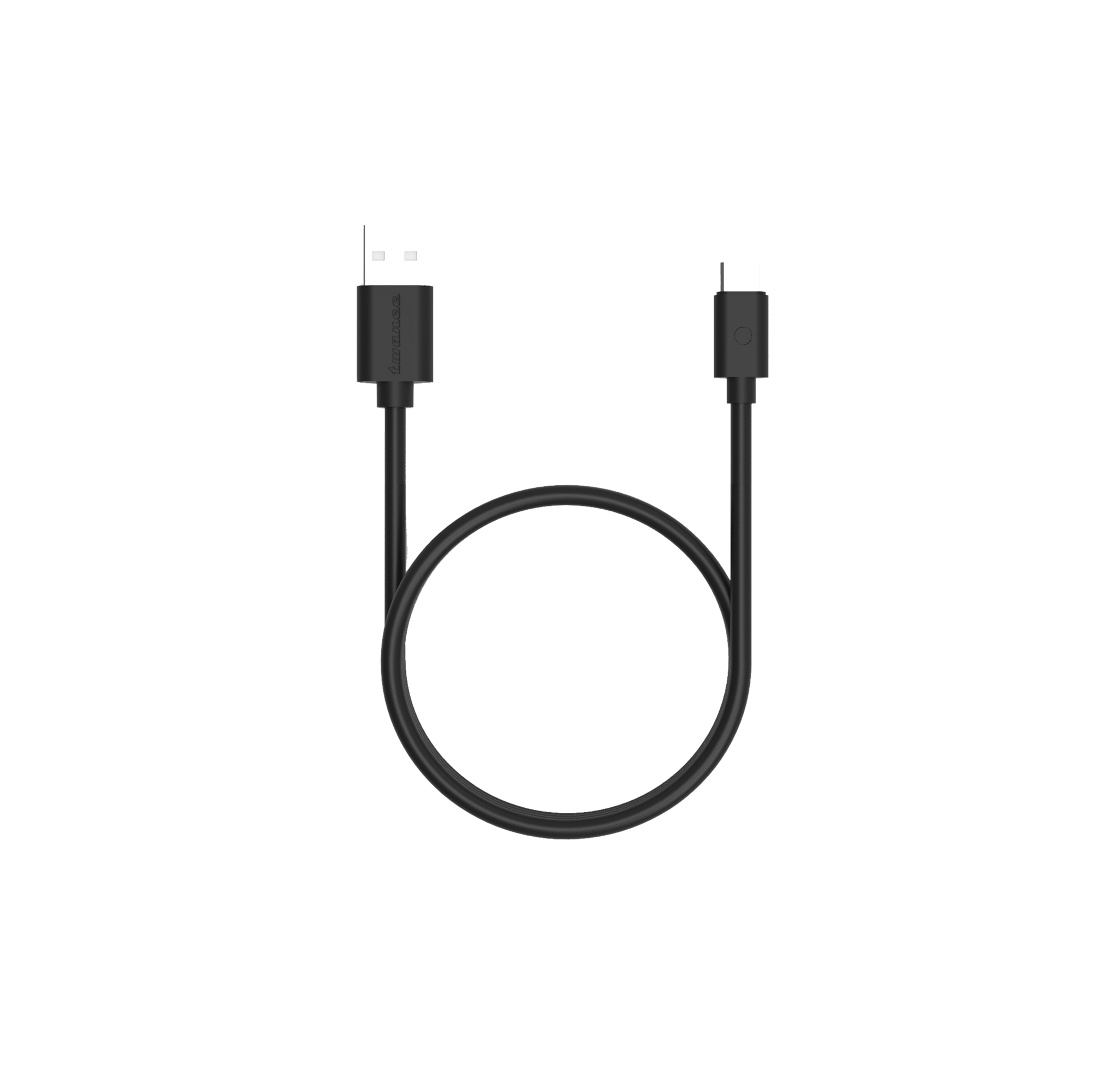 Twance T21B PVC - Type C to USB Charging & data transfer Cable, 1.25 M, Black