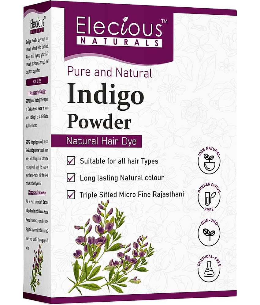 Elecious Indigo Powder for Hair black (200 Grams) | 100% Pure and Natural, No preservatives