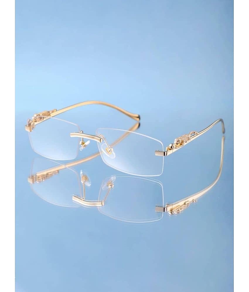 Dyana Core Gold Rectangular Sunglasses ( Pack of 1 )