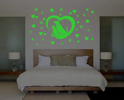 DreamKraft Glow in The Dark Kids Room Decor Vinyl Radium Cartoon Sticker (Green 20 cm X 20 cm)