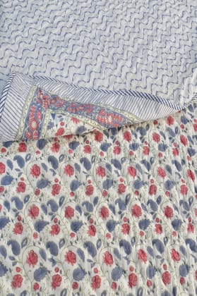 Valley of Flower Quilt : Floral Tapestry Inspired by Nature Single 60x90 inches Valley of Flower Quilt : Floral Tapestry Inspired by Nature Single 60x90 inches