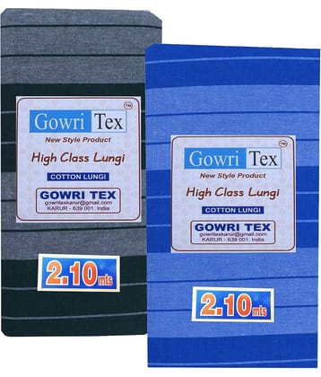 GOWRI TEX Cotton Blend Men's Lungi Multicolor ( Pack of 2 )