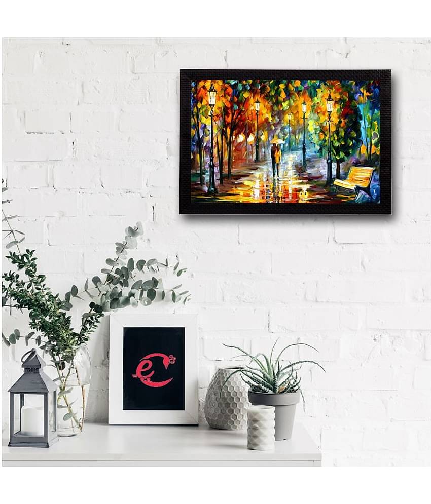 eCraftIndia Multicoloured Loving Couple UV Wall Art