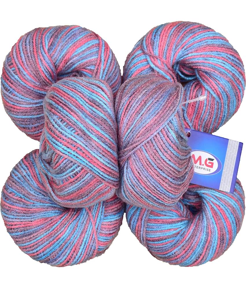 100% Acrylic Wool Multi Opal (6 pc) Baby Soft Wool Ball Hand Knitting Wool/Art Craft Soft Fingering Crochet Hook Yarn, Needle Knitting Yarn Thread Dyed