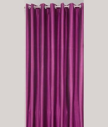 N2C Home Solid Semi-Transparent Eyelet Curtain 5 ft ( Pack of 1 ) - Wine