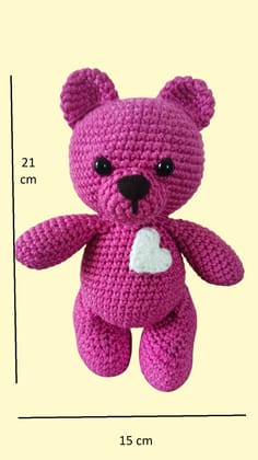 Pink Bear Stuffed Crochet Toy