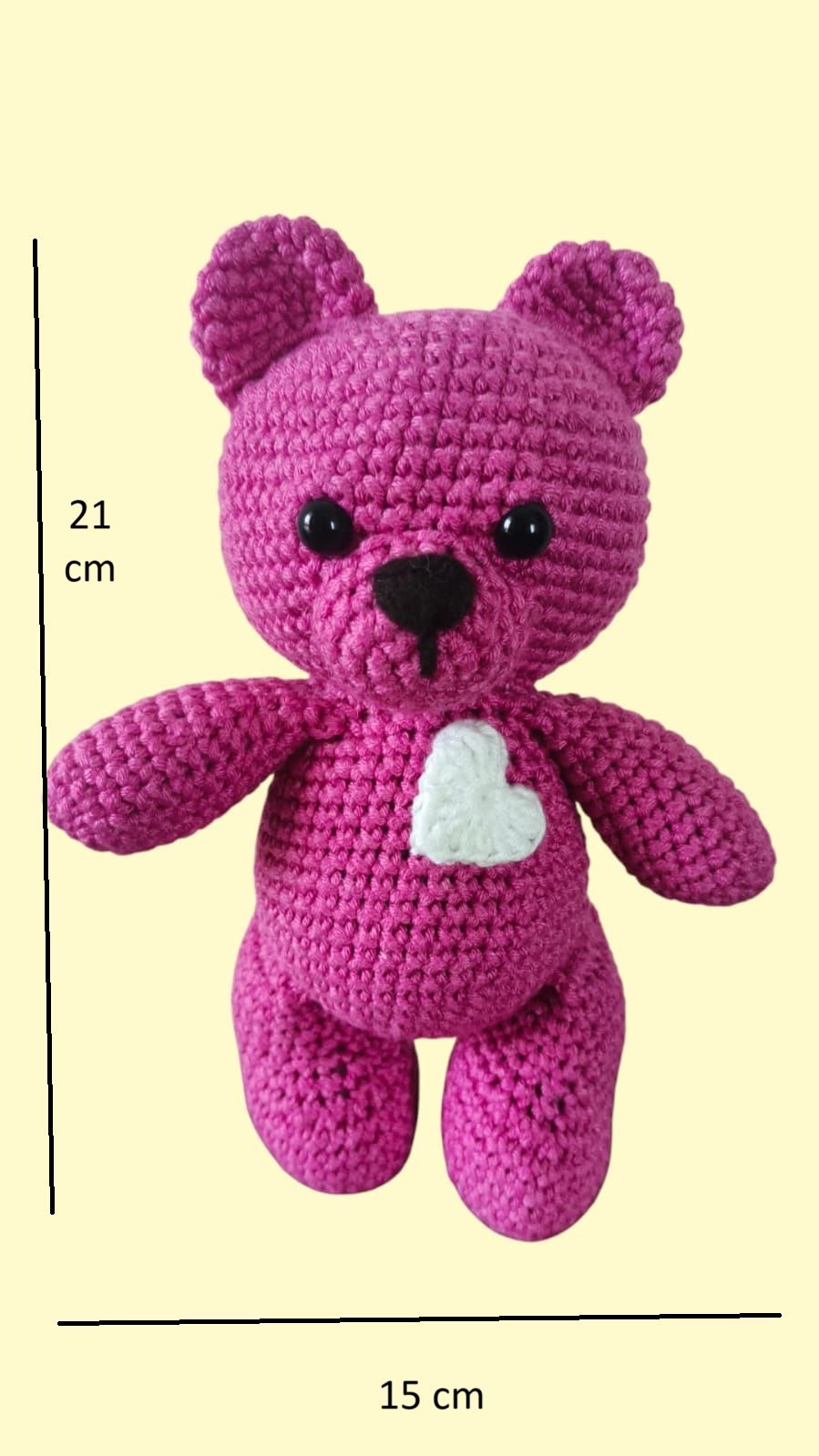 Pink Bear Stuffed Crochet Toy