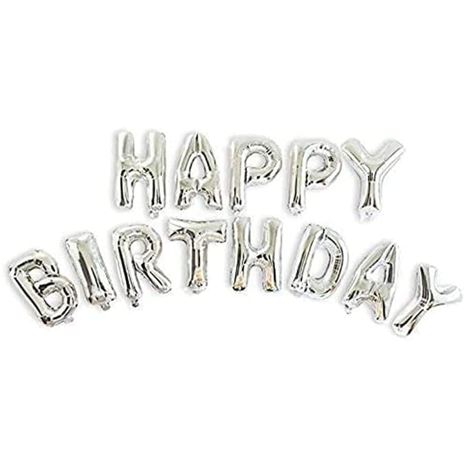 Happy Birthday Letter Foil Balloon Set of Silver - Party and Festive Needs | Buy online on ZillyBuy