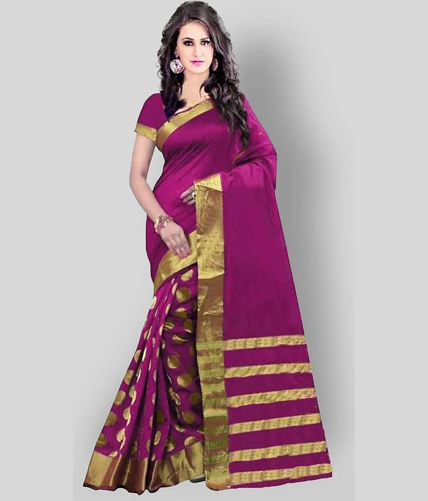 Bhuwal Fashion Cotton Silk Embroidered Saree With Unstitched Blouse Piece ( Pink )