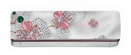 DreamKraft Decorative Flower AC Sticker (Multicolor PVC Vinyl, 30cm X 91cm)