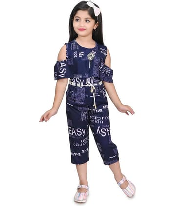 JCT DRESSES Girls Crepe Capri Jumpsuit ( Pack of 1 , Red )