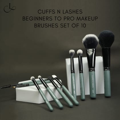 Cuffs N Lashes Mini Makeup Brushes Set Of 10