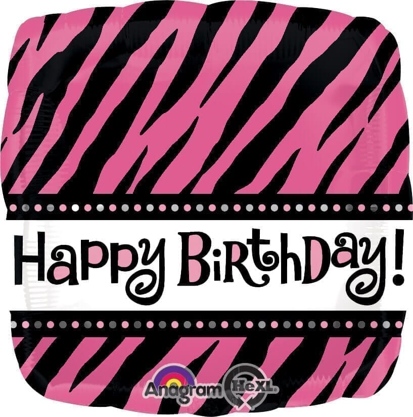 Wanna Party Fabulous Birthday Pink &amP; Black StriPes 18" S40