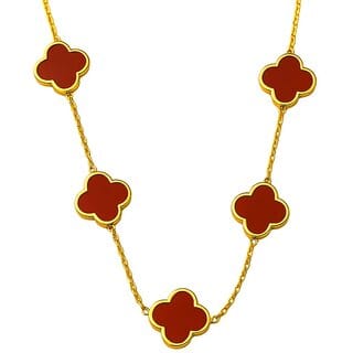 KIMTI Anti Tarnish Red Flower Necklace