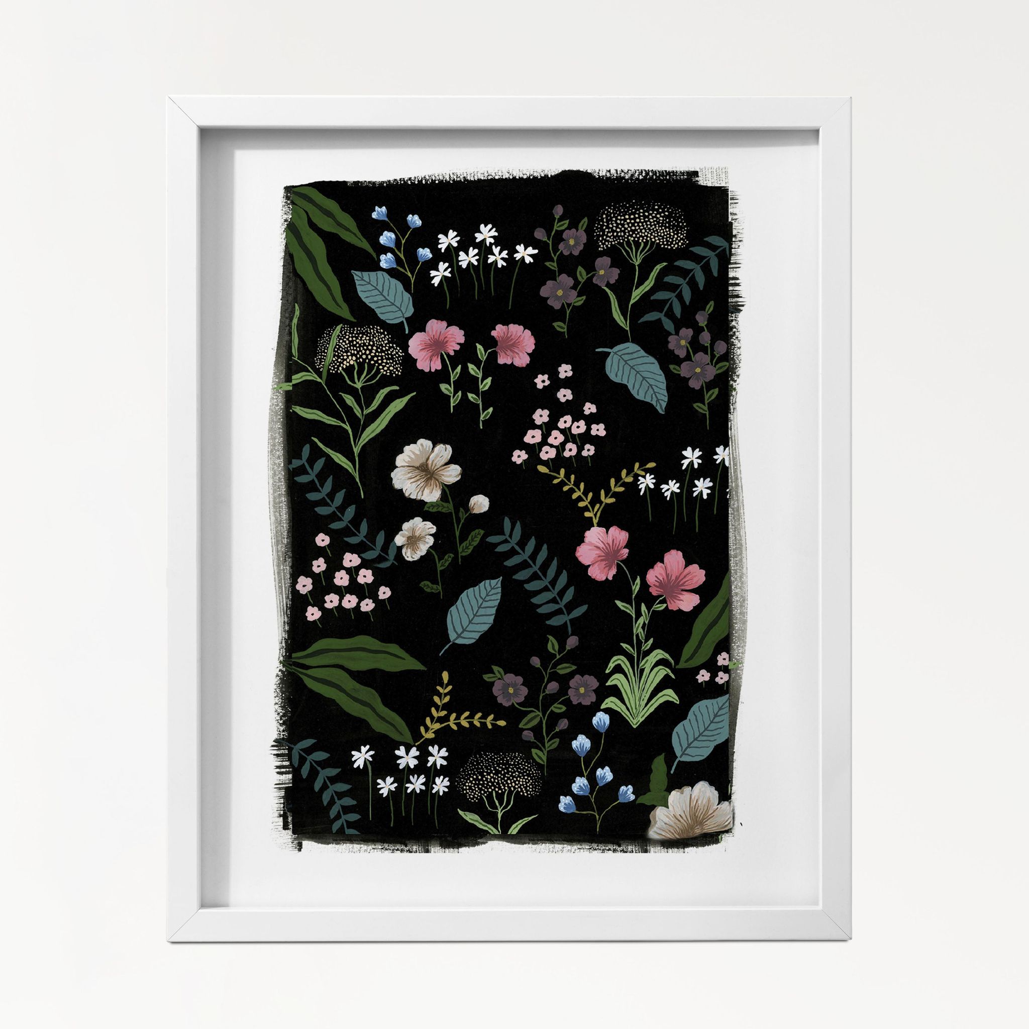 Winter Bloom Wall Art Frame-8x10 inches / White Frame