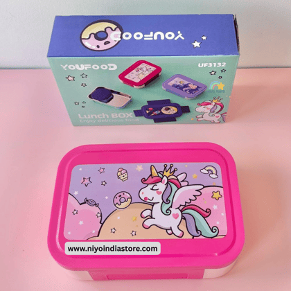 Cute Stainless Steel Lunch Box with Snack Container (UF3132)-Unicorn