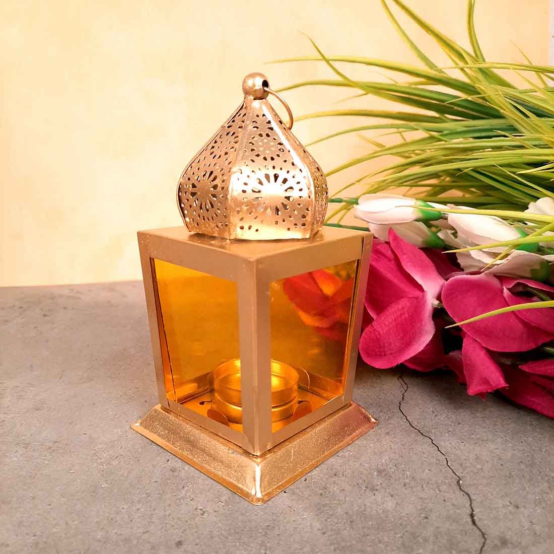 TeaLight Holder Hanging | Candle Holders Stand Wall Mount | Tea Light Candle Stands - Glass And Metal - For Home, Table, Living Room, Dining room, Bedroom Decor | For Festival Decoration & Gifts 