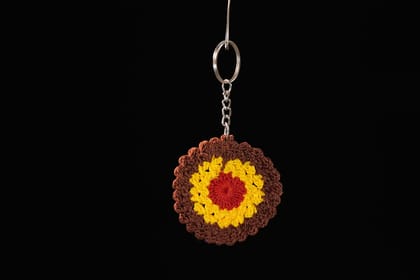 Multicolor Crochet Key Ring | Handmade, Round Woolen Design | Durable & Adorable