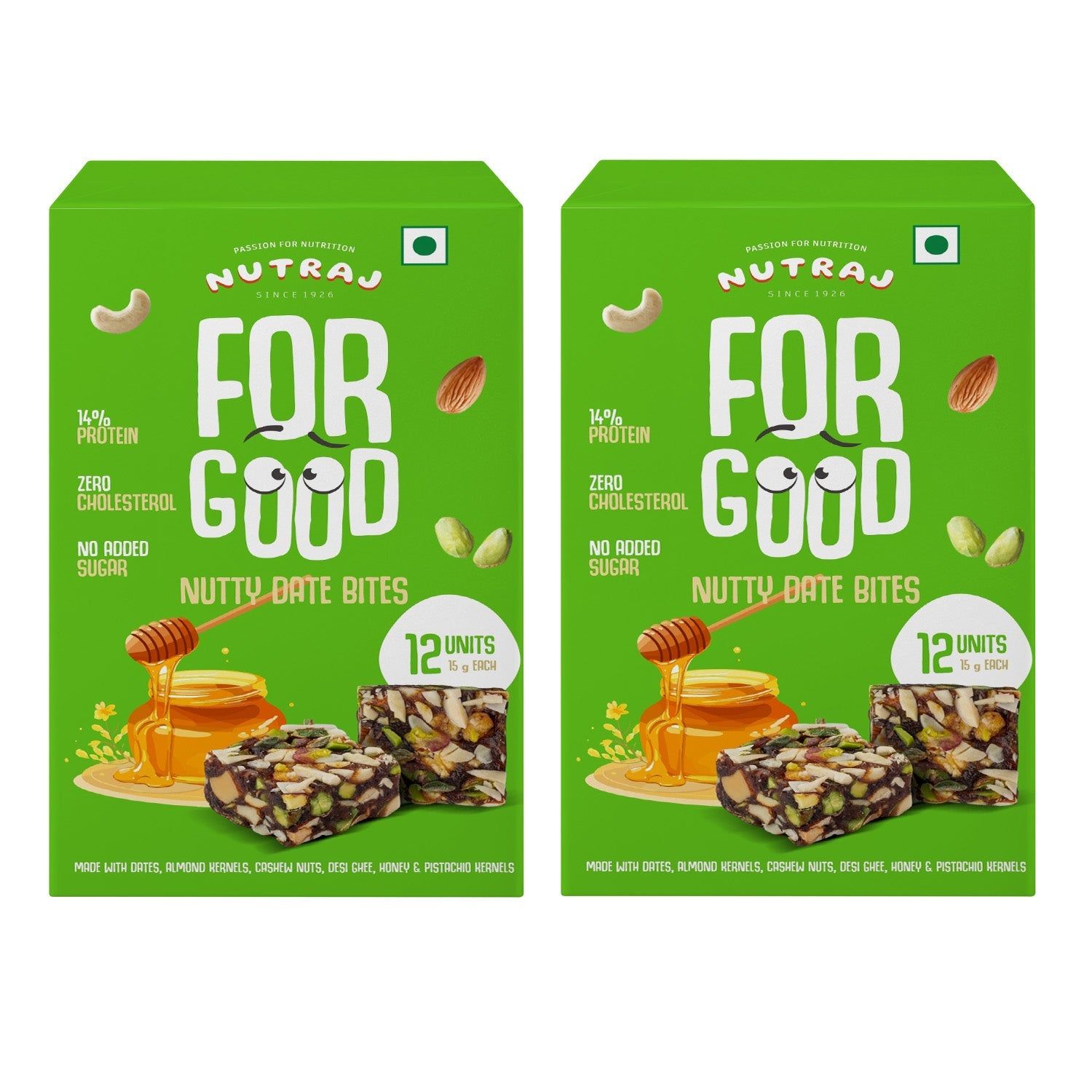 Nutraj For Good Nutty Date Bites 180g (15g x 12 Pieces)