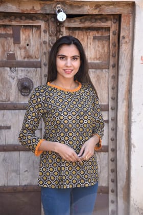 JAIPUR HANDBLOCK PRINT New collection of cotton hand printed short kurti 44