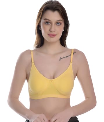 Elina 100% Cotton Non Padded Women's T-Shirt Bra ( Yellow )
