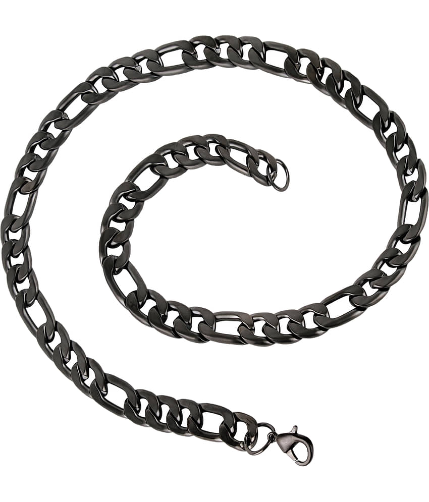 Fashion Frill Stainless Steel Black Neck Chain for Men