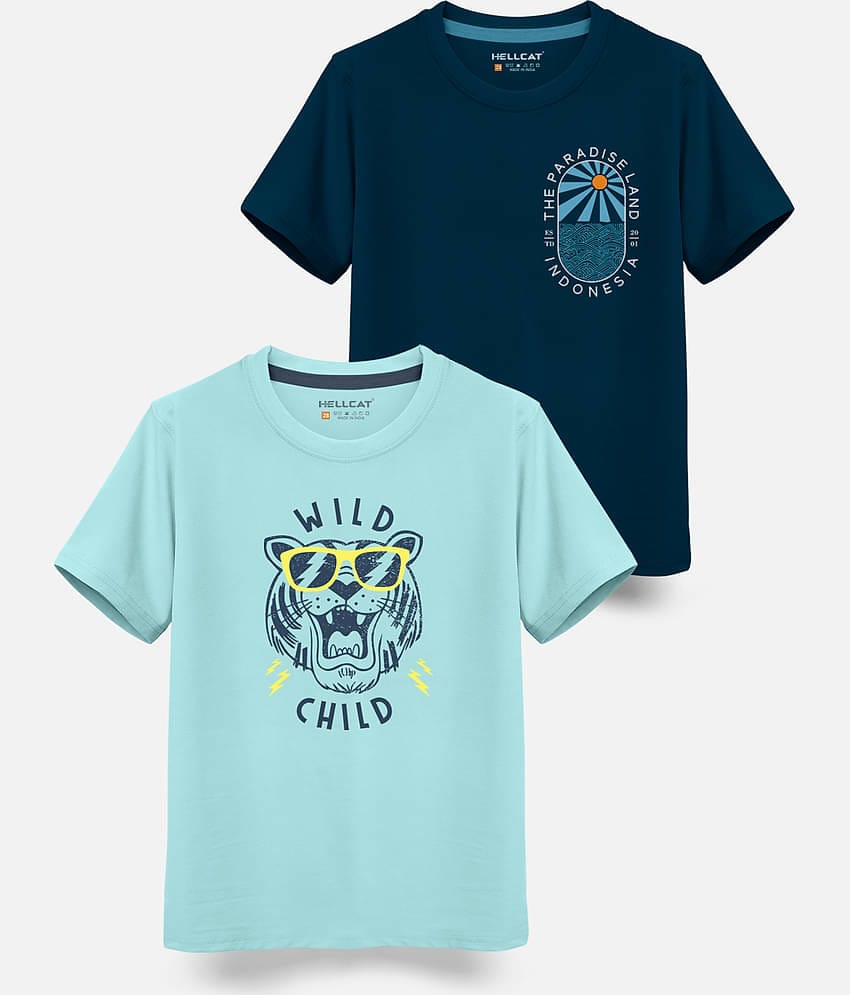 HELLCAT Pack of 1 Boys Cotton Blend T-Shirt ( Multi Color )