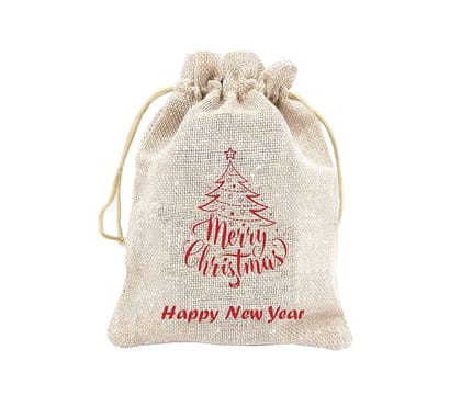 Ivarian - Jute Potli Bag, Diwali Gifting Bag, Return Gifting Bag (10x14cms, Set of 50, Happy New Year)