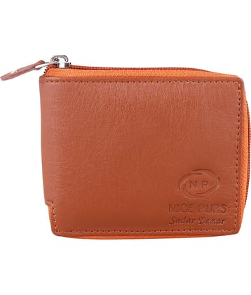 Nice Purse Brown PU Men's Zip Around Wallet,Two Fold Wallet,Coin Pouch ( Pack of 1 )