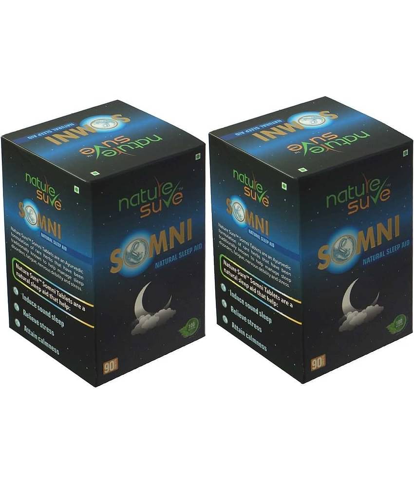 Nature Sure Somni Natural Sleep Supplement For Men & Women - 2 Packs (90 Tablets Each)