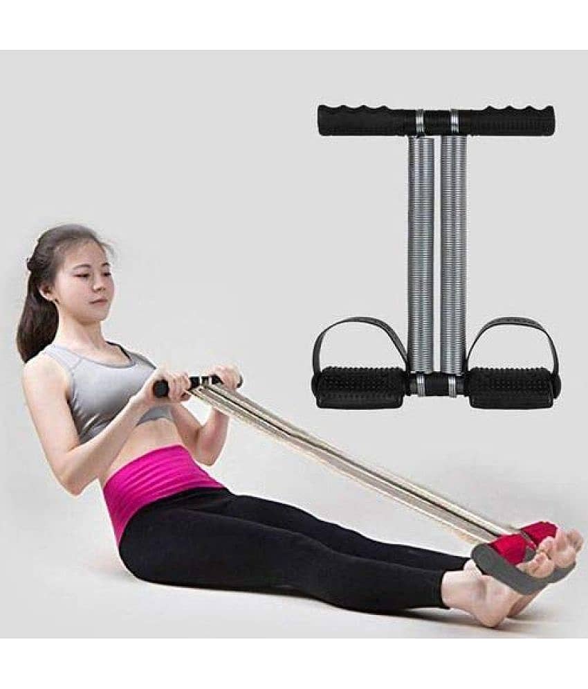 Tummy Trimmer Double Spring,  Men Women for Abs Workout Stomach Exercise Machine Abdominal Belly Exercise Waist Trimmer Home Workout Gym Equipment, Black of 1